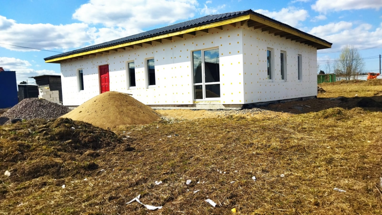 строительство одноэтажного загородного дома  в Ломоносовском районе ( теплый контур )